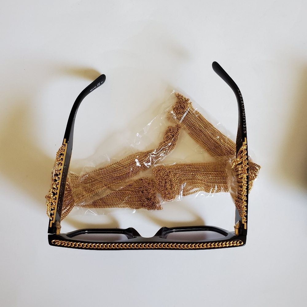 Stella McCartney Rectangular Sunglasses with Hanging Chain Detail $745 - Picture 6 of 15